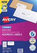 AVERY 959071 L7651 QUICK PEEL ADDRESS LABEL WITH SURE FEED LASER 65UP WHITE PACK 100