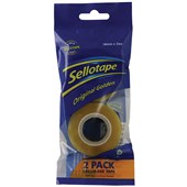 SELLOTAPE CELLULOSE TAPE 3274 W18MM X L33M CLEAR PACK 2