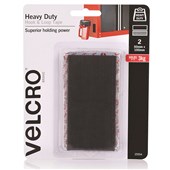 VELCRO STICK ON TAPE HEAVY DUTY HOOK AND LOOP 50 X 100MM BLACK PACK 2