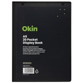 OKIN INSERT DISPLAY BOOK 20 POCKET A5 BLACK