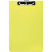 FM CLIPBOARD TRANSPARENT PLASTIC FOOLSCAP YELLOW