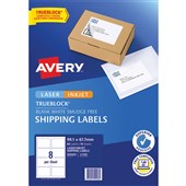 AVERY 959403 L7165 TRUEBLOCK INTERNET SHIPPING LABEL LASER 8UP WHITE PACK 10