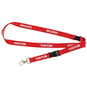 REXEL ID LANYARD PREPRINTED VISITOR RED PACK 5