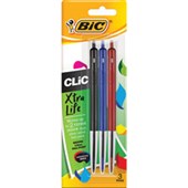 BIC CLIC RETRACTABLE BALLPOINT PEN MEDIUM 10MM ASSORTED PACK 3