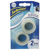 SELLOTAPE OFFICE TAPE REFILLS CRYSTAL CLEAR 18MM X 15M PKT2