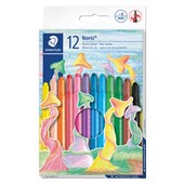 STAEDTLER 221 NORIS CLUB TWIST CRAYONS ASSORTED COLOURS PACK 12