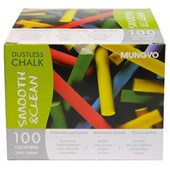 MUNGYO CHALK DUSTLESS ASSORTED COLOURS BOX 100