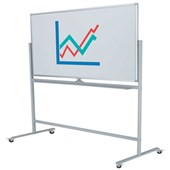 BOYD VISUALS WHITEBOARD PORCELAIN MOBILE PIVOTING H1200 X W1800MM