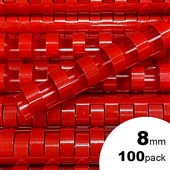 GBC PLASTIC BINDING COMB ROUND 21 LOOP 8MM A4 RED PACK 100