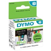 DYMO 11353 LW MULTIPURPOSE LABELS 13 X 25MM WHITE ROLL 1000