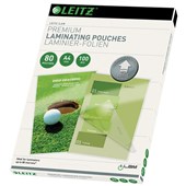 LEITZ ILAM LAMINATING POUCH 80 MICRON A4 CLEAR PACK 100