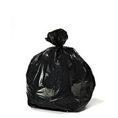 RUBBISH BAG PLASTIC DRAWSTRING W630 X H900MM BLACK PACK 50