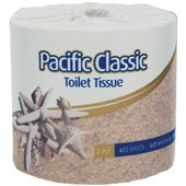 PACIFIC C2400W CLASSIC TOILET TISSUE INDIVIDUALLY WRAPPED 2 PLY W100MM X L110M 400 SHEETS PER ROLL CTN 48