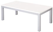 KNIGHT CUBIT COFFEE TABLE W1200 X D600 X H450MM SILVER FRAME WHITE TOP