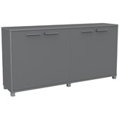 CUBIT CREDENZA 4 DOOR W1800 X D450 X H900MM SILVER