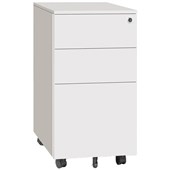 EUROPLAN PROCEED SLIMLINE MOBILE 2 DRAWER 1 FILE W310 X D500 X H600MM WHITE