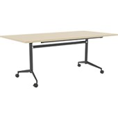 KNIGHT TEAM FLIP TABLE W1600 X D800 X H720MM BLACK FRAME NORDIC MAPLE TOP