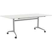 KNIGHT TEAM FLIP TABLE W1600 X D800 X H720MM SILVER FRAME WHITE TOP