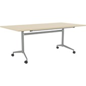 KNIGHT TEAM FLIP TABLE W1800 X D900 X H720MM SILVER FRAME NORDIC MAPLE TOP