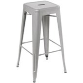 EDEN INDUSTRY BAR STOOL W430 X D430 X H760MM SILVER