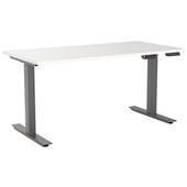 KNIGHT AGILE HEIGHT ADJUSTABLE DESK ELECTRIC 2 STAGE W1800 X D800 X H6801130MM BLACK FRAME WHITE TOP