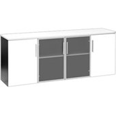 PULSE CREDENZA OC575 4 DOORS MIXED 1800MM WHITE AND IRONSTONE