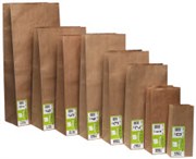 UNIBAG HEAVY DUTY PAPER BAG NO0 BLOCK BOTTOM W90 X H205 X D50MM BROWN PACK 500