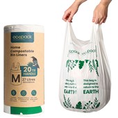 ECOPACK BIN LINERS KITCHEN COMPOSTABLE 27L ROLL 20