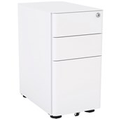 KNIGHT AGILE MOBILE SLIMLINE METAL 2 DRAWER 1 FILE W300 X D500 X H580MM WHITE