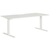 PULSE STRAIGHT SCALLOP DESK 1800MM WHITE METAL LEG WHITE TOP