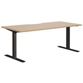 PULSE STRAIGHT SCALLOP DESK 1800MM IRONSTONE METAL LEG BEECH TOP