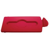 RUBBERMAID SLIM JIM RECYCLING STATION LID CLOSED WASTE RED