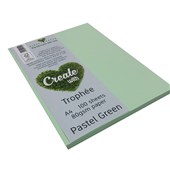 TROPHEE COLOURED PAPER A4 80GSM PASTEL GREEN PACK 100