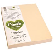 TROPHEE COLOURED PAPER A4 210GSM CREAM PACK 100