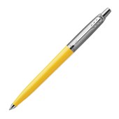 PARKER JOTTER ORIGINALS BALLPOINT PEN MEDIUM BLUE INK MEDIUM STAINLESS STEEL  YELLOW TRIM