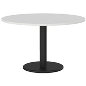 KNIGHT POLO TABLE ROUND BASE D1200 X H730MM BLACK BASE WHITE TOP