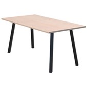 MODELLA II TABLE W1800 X D800 X H720MM BLACK FRAME REFINED OAK