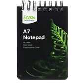 ICON SPIRAL NOTEPAD A7 POLYPROP COVER BLACK 96 PAGE