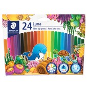 STAEDTLER LUNA FIBRE TIP PEN ASSORTED COLOURS PACK 24