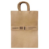 ECOPACK TWISTED HANDLE PAPER BAGS LARGE PACK 25