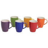 CONNOISSEUR MUGS ASSORTED COLOURED MUGS PACK 6