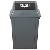 CLEANLINK RUBBISH BIN BULLET LID 40L GREY