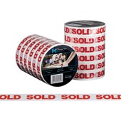 MPH MESSAGE TAPE RED ON WHITE 24MM X 100M SOLD