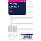 FILOFAX POCKET REFILL CONTACTS 20 SHEETS