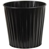 FLUTELINE RUBBISH BIN FLUTED METAL 15L BLACK