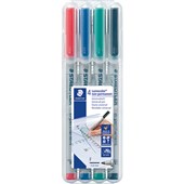 STAEDTLER 316 LUMOCOLOR NONPERMANENT MARKER FINE 06MM ASSORTED WALLET 4