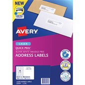 AVERY 959002 L7161 QUICK PEEL ADDRESS LABEL WITH SURE FEED LASER 18UP WHITE PACK 100