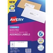 AVERY 959003 L7162 QUICK PEEL ADDRESS LABEL WITH SURE FEED LASER 16UP WHITE PACK 100