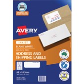 AVERY 936108 J8157 QUICK PEEL ADDRESS LABEL WITH SURE FEED INKJET 33UP WHITE PACK 50