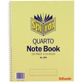 SPIRAX 593 NOTEBOOK 8MM RULED SPIRAL BOUND SIDE OPEN 120 PAGE QUARTO 252 X 200MM